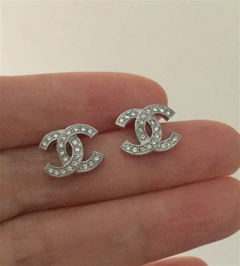 chanel earring studs silver|small chanel inspired earrings.